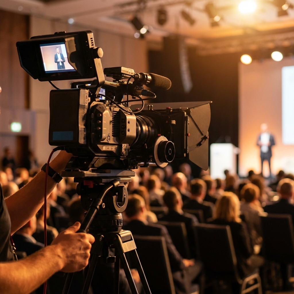 Professional event filming setup
